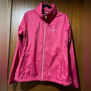 Columbia windbreaker jacket, bright pink, XL